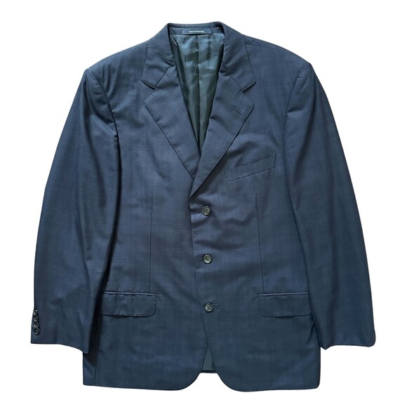 Ermenegildo Zegna 42R Blazer Navy Check Wool Neiman Marcus Switzerland
